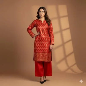 2 Pcs Women's Unstitched Block Printed Suit