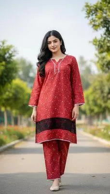 Winter Collection 2 Pcs Stitched Micro Polo Cotton Women Dress Marina Wool Specially