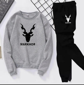 2 Pcs Men's Fleece Printed Sweatshirt Track Suit