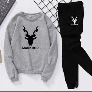 2 Pcs Men's Fleece Printed Sweatshirt Track Suit